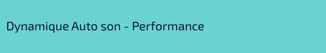 Dynamique Auto son - Performance